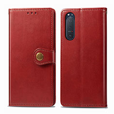 Handytasche Stand Schutzhülle Flip Leder Hülle L08 für Sony Xperia 5 II Rot