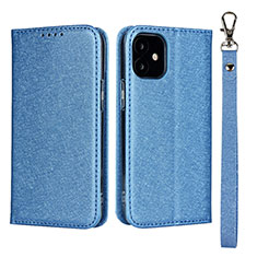 Handytasche Stand Schutzhülle Flip Leder Hülle L09 für Apple iPhone 12 Hellblau