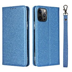 Handytasche Stand Schutzhülle Flip Leder Hülle L09 für Apple iPhone 12 Pro Hellblau