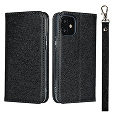 Handytasche Stand Schutzhülle Flip Leder Hülle L09 für Apple iPhone 12 Schwarz