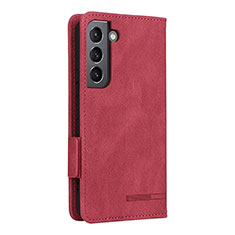 Handytasche Stand Schutzhülle Flip Leder Hülle L09Z für Samsung Galaxy S21 5G Rot