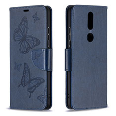 Handytasche Stand Schutzhülle Flip Leder Hülle L10 für Nokia 2.4 Blau