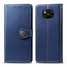Handytasche Stand Schutzhülle Flip Leder Hülle L10 für Xiaomi Poco X3 NFC Blau