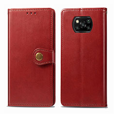 Handytasche Stand Schutzhülle Flip Leder Hülle L10 für Xiaomi Poco X3 NFC Rot