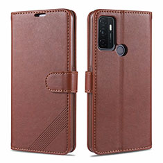 Handytasche Stand Schutzhülle Flip Leder Hülle L11 für Oppo A53s Braun