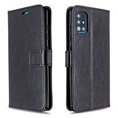 Handytasche Stand Schutzhülle Flip Leder Hülle L11 für Samsung Galaxy A51 5G Schwarz