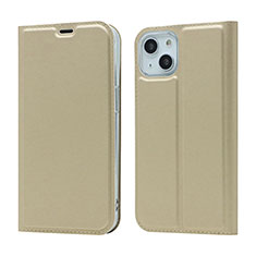 Handytasche Stand Schutzhülle Flip Leder Hülle L18 für Apple iPhone 14 Gold