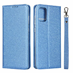 Handytasche Stand Schutzhülle Flip Leder Hülle L27 für Samsung Galaxy A71 5G Hellblau