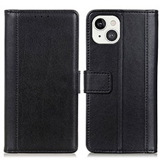 Handytasche Stand Schutzhülle Flip Leder Hülle L28 für Apple iPhone 14 Schwarz