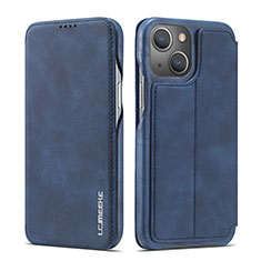 Handytasche Stand Schutzhülle Flip Leder Hülle LC1 für Apple iPhone 14 Blau