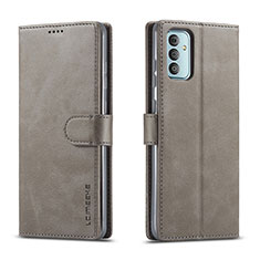Handytasche Stand Schutzhülle Flip Leder Hülle LC1 für Samsung Galaxy M23 5G Grau