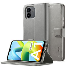 Handytasche Stand Schutzhülle Flip Leder Hülle LC2 für Xiaomi Redmi A1 Grau