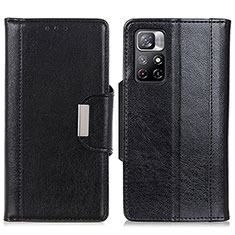 Handytasche Stand Schutzhülle Flip Leder Hülle M01L für Xiaomi Redmi Note 11T 5G Schwarz