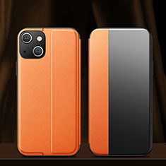 Handytasche Stand Schutzhülle Flip Leder Hülle M02 für Apple iPhone 13 Mini Orange