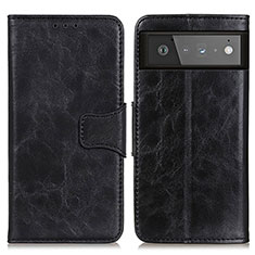 Handytasche Stand Schutzhülle Flip Leder Hülle M02L für Google Pixel 6 5G Schwarz