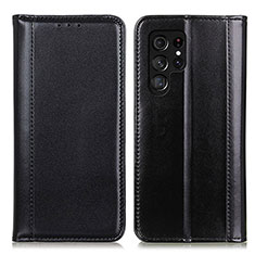 Handytasche Stand Schutzhülle Flip Leder Hülle M02L für Samsung Galaxy S21 Ultra 5G Schwarz