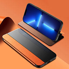 Handytasche Stand Schutzhülle Flip Leder Hülle M03 für Apple iPhone 13 Pro Max Orange