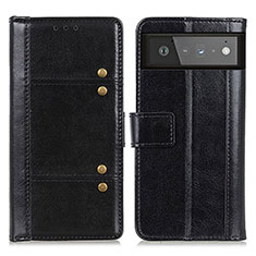 Handytasche Stand Schutzhülle Flip Leder Hülle M06L für Google Pixel 6 5G Schwarz