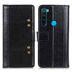 Handytasche Stand Schutzhülle Flip Leder Hülle M06L für Xiaomi Redmi Note 8 (2021) Schwarz