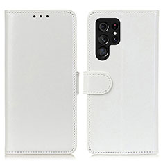 Handytasche Stand Schutzhülle Flip Leder Hülle M07L für Samsung Galaxy S21 Ultra 5G Weiß