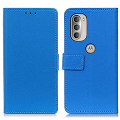 Handytasche Stand Schutzhülle Flip Leder Hülle M08L für Motorola Moto G51 5G Blau