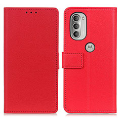 Handytasche Stand Schutzhülle Flip Leder Hülle M08L für Motorola Moto G51 5G Rot