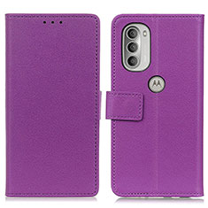 Handytasche Stand Schutzhülle Flip Leder Hülle M08L für Motorola Moto G51 5G Violett