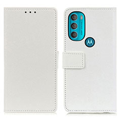 Handytasche Stand Schutzhülle Flip Leder Hülle M08L für Motorola Moto G71 5G Weiß