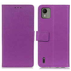 Handytasche Stand Schutzhülle Flip Leder Hülle M08L für Nokia C110 Violett