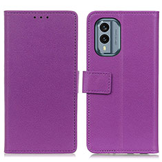Handytasche Stand Schutzhülle Flip Leder Hülle M08L für Nokia X30 5G Violett