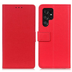 Handytasche Stand Schutzhülle Flip Leder Hülle M08L für Samsung Galaxy S22 Ultra 5G Rot