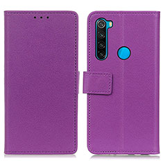 Handytasche Stand Schutzhülle Flip Leder Hülle M08L für Xiaomi Redmi Note 8 (2021) Violett