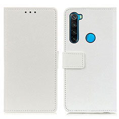 Handytasche Stand Schutzhülle Flip Leder Hülle M08L für Xiaomi Redmi Note 8 (2021) Weiß