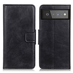 Handytasche Stand Schutzhülle Flip Leder Hülle M09L für Google Pixel 6 5G Schwarz