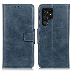 Handytasche Stand Schutzhülle Flip Leder Hülle M09L für Samsung Galaxy S21 Ultra 5G Blau