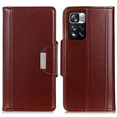 Handytasche Stand Schutzhülle Flip Leder Hülle M13L für Xiaomi Redmi Note 11 Pro+ Plus 5G Braun