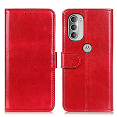 Handytasche Stand Schutzhülle Flip Leder Hülle M17L für Motorola Moto G51 5G Rot