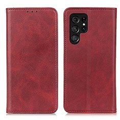 Handytasche Stand Schutzhülle Flip Leder Hülle M17L für Samsung Galaxy S22 Ultra 5G Rot