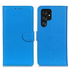 Handytasche Stand Schutzhülle Flip Leder Hülle M18L für Samsung Galaxy S21 Ultra 5G Blau