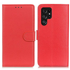 Handytasche Stand Schutzhülle Flip Leder Hülle M18L für Samsung Galaxy S21 Ultra 5G Rot