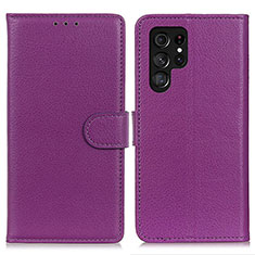Handytasche Stand Schutzhülle Flip Leder Hülle M18L für Samsung Galaxy S21 Ultra 5G Violett