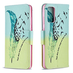 Handytasche Stand Schutzhülle Flip Leder Hülle Modisch Muster B01F für Samsung Galaxy Note 20 5G Minzgrün