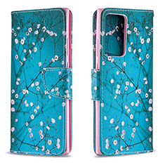Handytasche Stand Schutzhülle Flip Leder Hülle Modisch Muster B01F für Samsung Galaxy Note 20 Ultra 5G Cyan