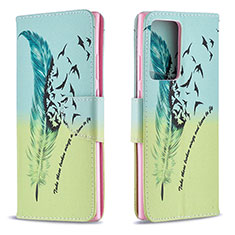 Handytasche Stand Schutzhülle Flip Leder Hülle Modisch Muster B01F für Samsung Galaxy Note 20 Ultra 5G Minzgrün