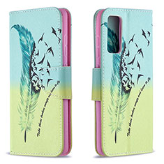 Handytasche Stand Schutzhülle Flip Leder Hülle Modisch Muster B01F für Samsung Galaxy S20 FE 5G Minzgrün