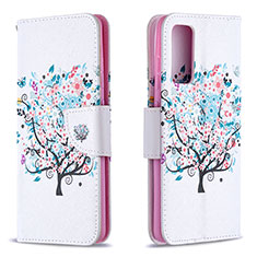Handytasche Stand Schutzhülle Flip Leder Hülle Modisch Muster B01F für Samsung Galaxy S20 FE 5G Weiß