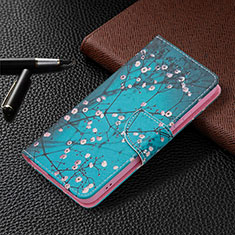 Handytasche Stand Schutzhülle Flip Leder Hülle Modisch Muster B01F für Samsung Galaxy S21 Plus 5G Blau