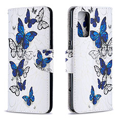 Handytasche Stand Schutzhülle Flip Leder Hülle Modisch Muster B03F für Samsung Galaxy Note 20 5G Blau