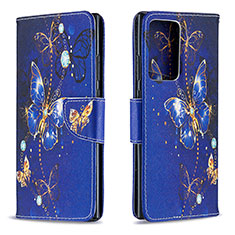 Handytasche Stand Schutzhülle Flip Leder Hülle Modisch Muster B03F für Samsung Galaxy Note 20 Ultra 5G Königs Blau