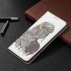 Handytasche Stand Schutzhülle Flip Leder Hülle Modisch Muster B03F für Samsung Galaxy S21 Ultra 5G Grau